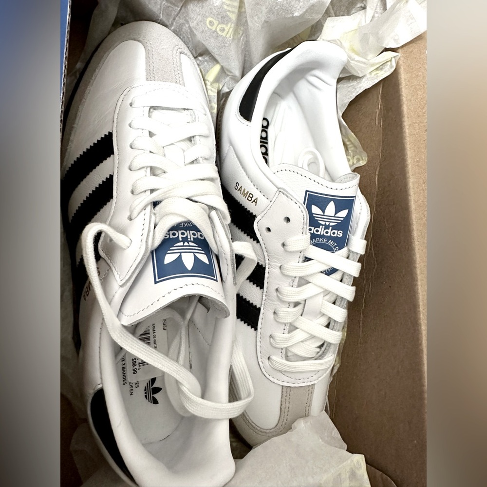 Adidas Samba OG Shoes Women’s Size 8US White/Core Black/Gum; Brand New